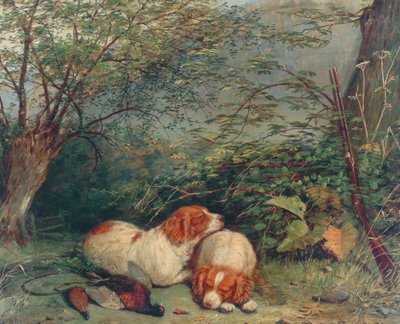 Hunde und Fasan, 1840 von Richard Ansdell